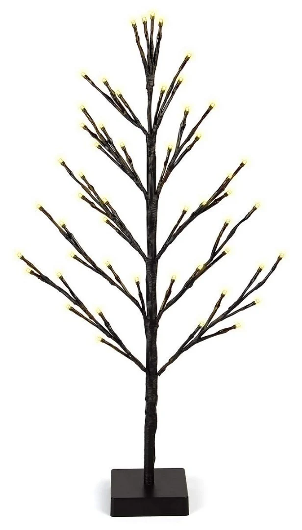 Kerstboom met LED - 60cm - 51 LED - Warm Wit - zwart