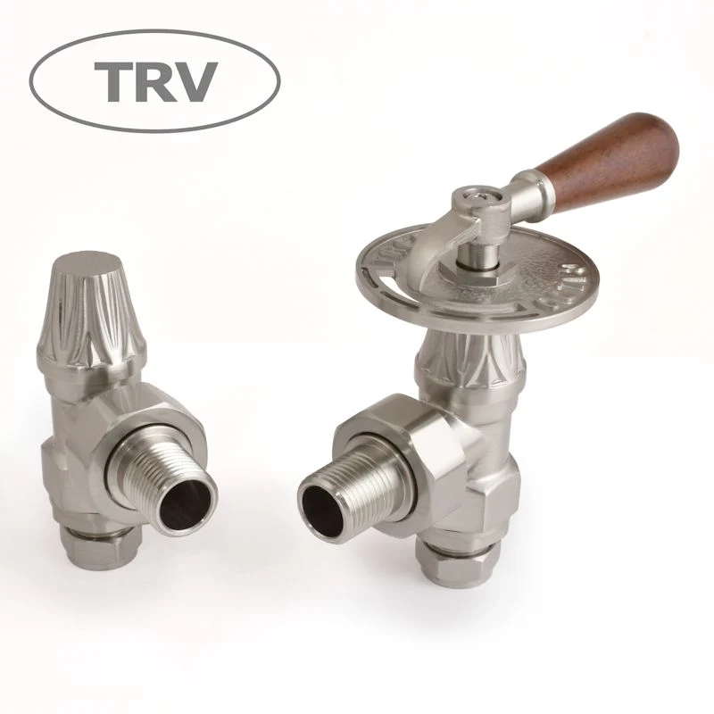 Abbey Lever Manual Radiator Valve Angled - Satin Nickel