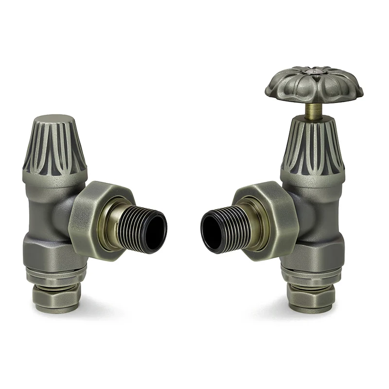 Abbey Manual Radiator Valve Angled - Old English Brass