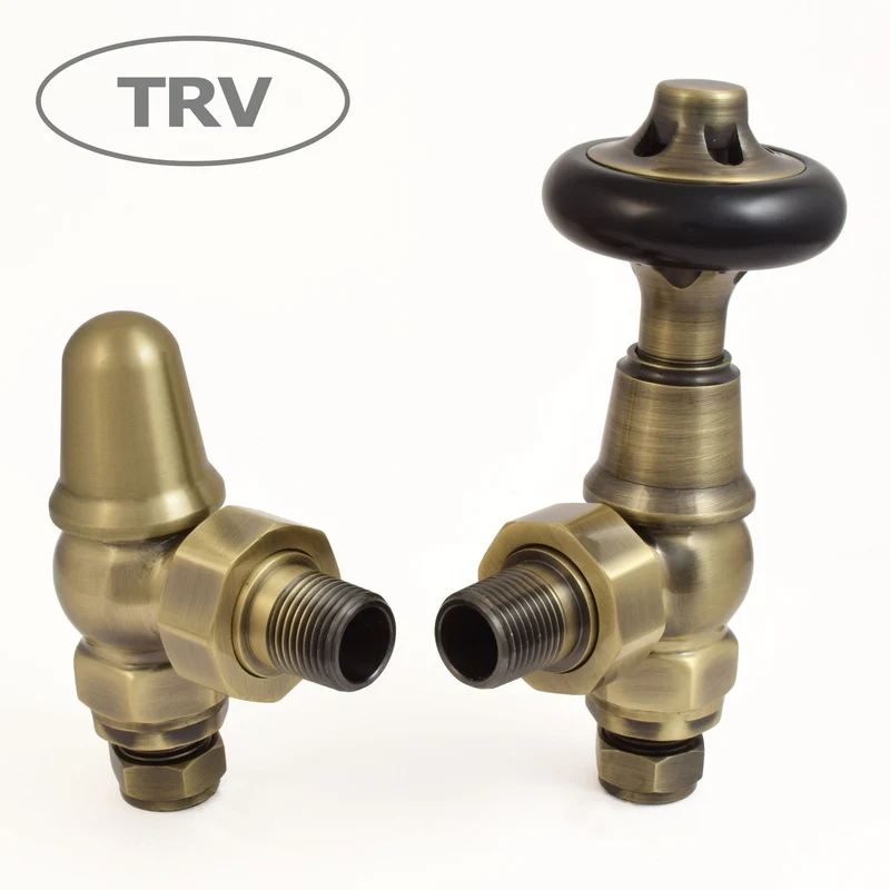Admiral Thermostatic Radiator Valve Angled - Antique Brass