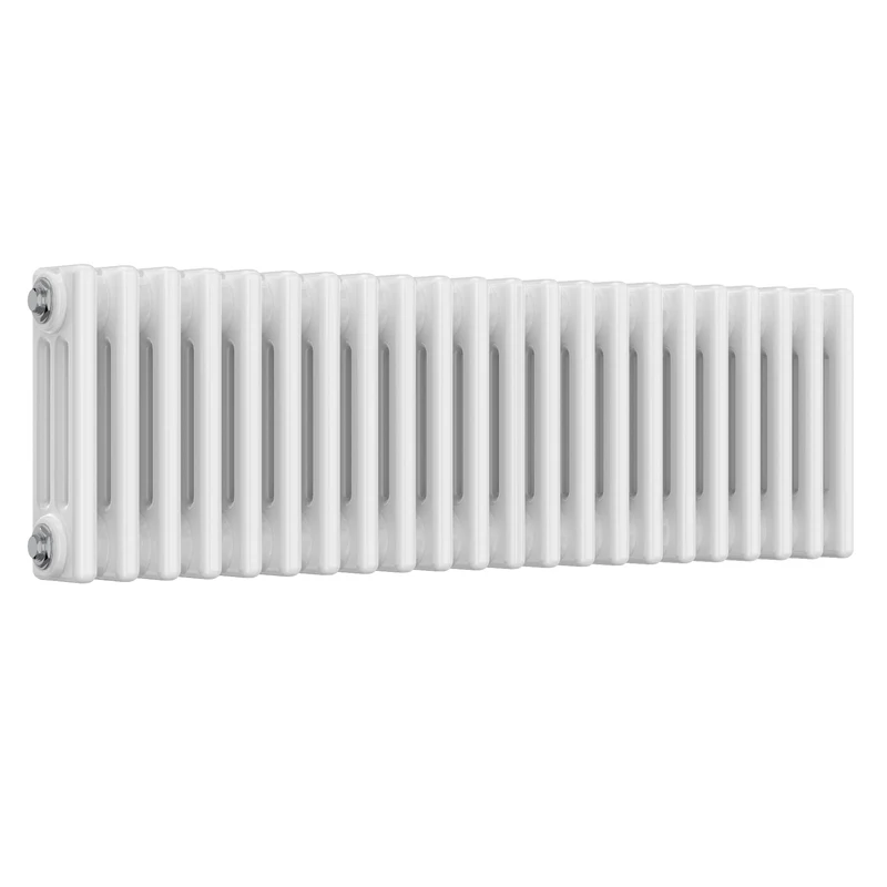 Colona Low Level Three Column Radiator - 300m Tall - White - Various Sizes