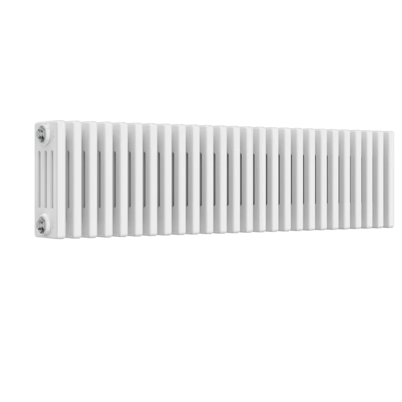 Colona Low Level Four Column Radiator - 300m Tall - White - Various Sizes