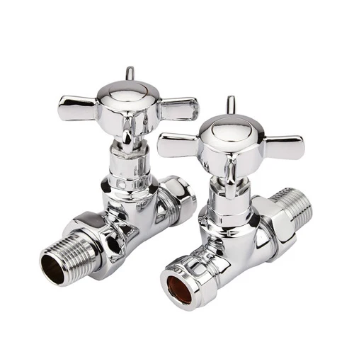 Bronte Manual Radiator Valve - Straight - Chrome
