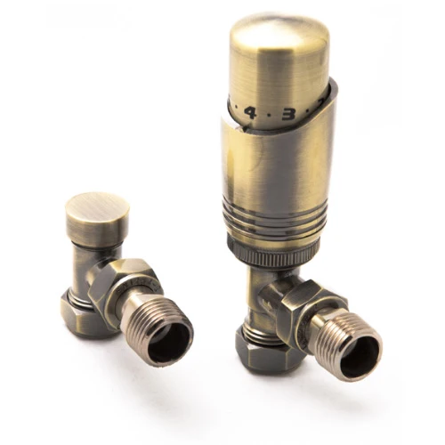 Modal Thermostatic Radiator Valve - Angled - Bronze