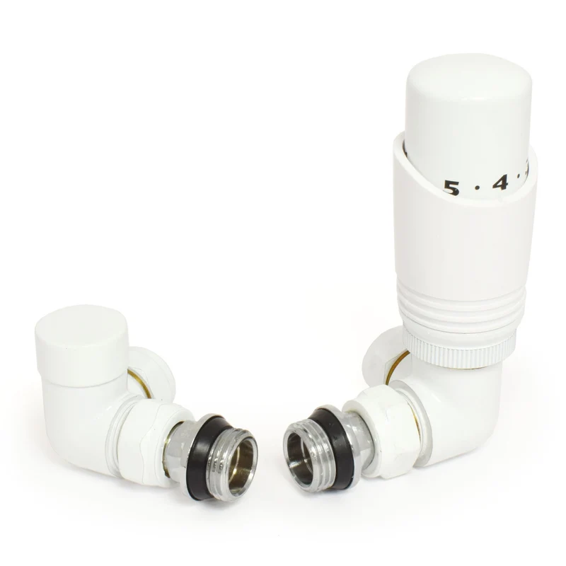 Classic Thermostatic Radiator Valve - Corner - White