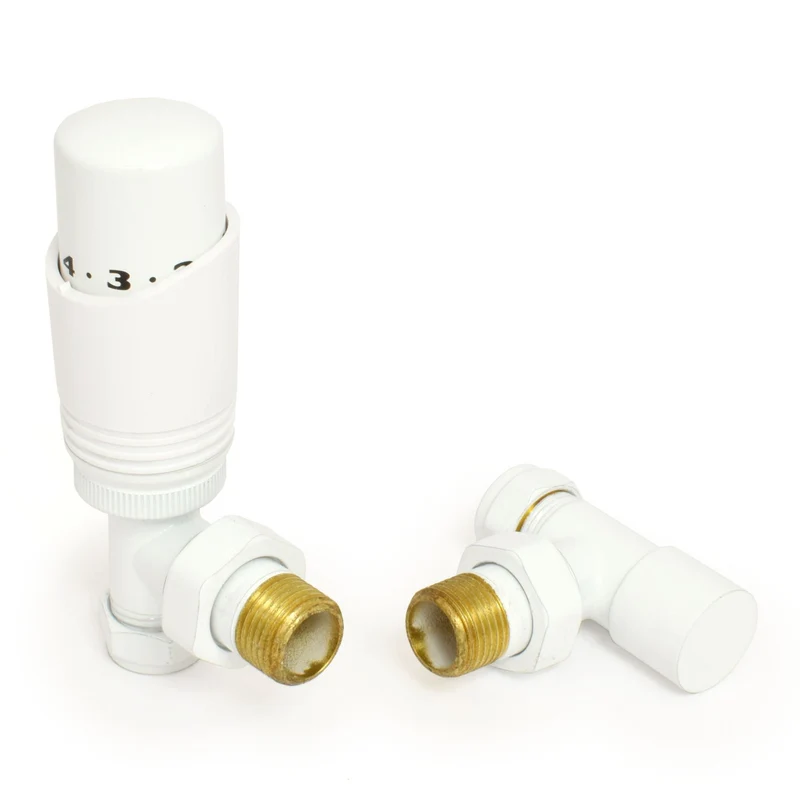Classic Thermostatic Radiator Valve - Angled - White