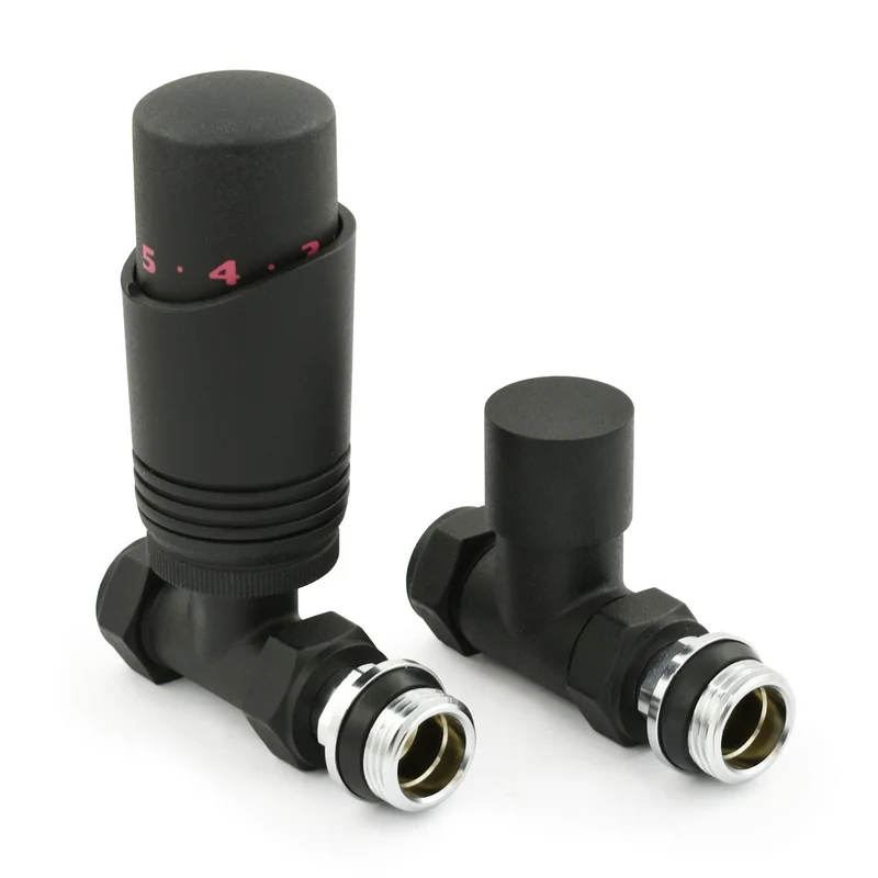 Classic Thermostatic Radiator Valve - Straight - Textured Black