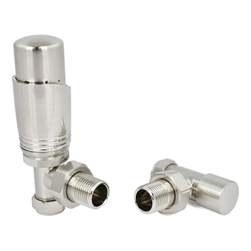 Classic Thermostatic Radiator Valve - Angled - Satin