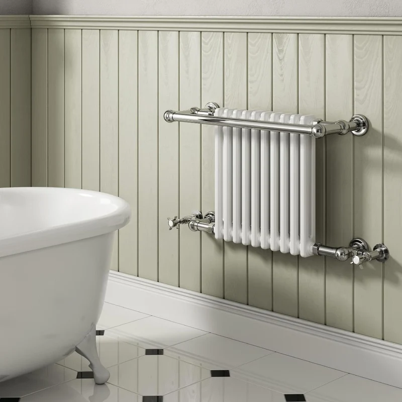 Camden Column Heated Towel Rail Radiator - White/Chrome - Various Sizes
