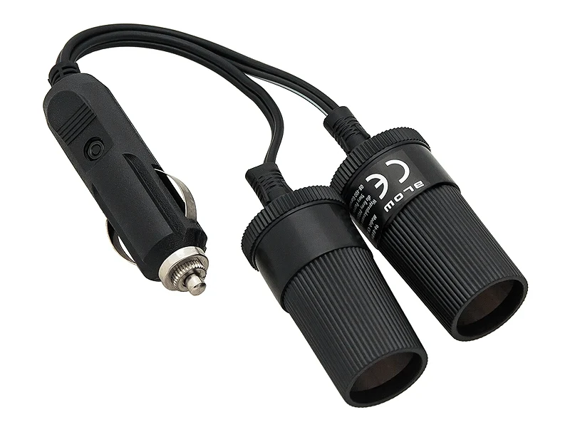 Splitter Duo Sigarettenplug 12-24 Volt - Zwart CS-25