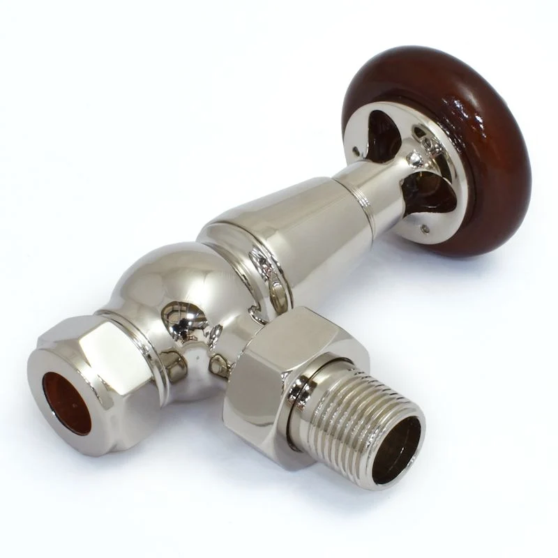 Oakfield Traditional Manual Radiator Valve Angled - Polished Nickel