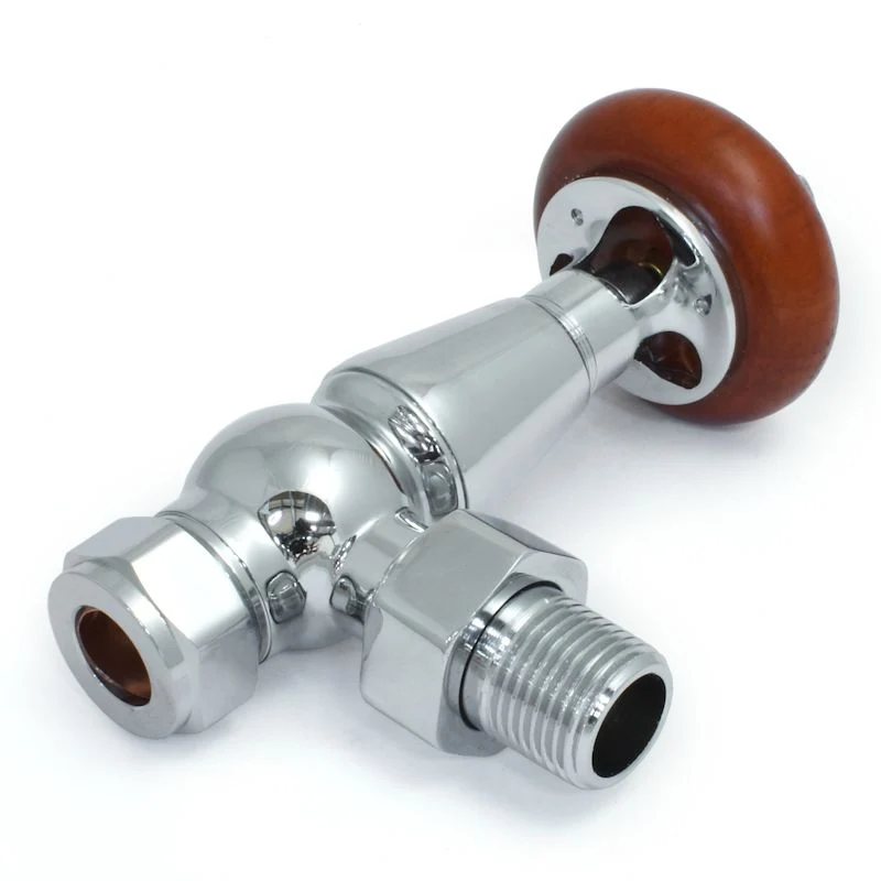 Oakfield Traditional Manual Radiator Valve Angled - Chrome