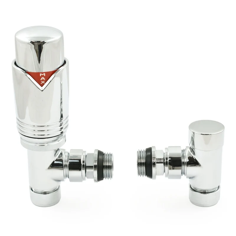 Realm Thermostatic Radiator Valve Angled - Chrome