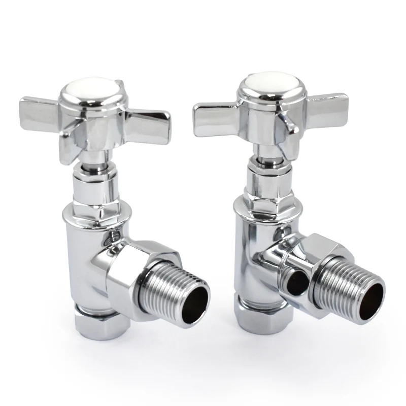 Cambridge Crosshead Manual Radiator Valve Angled - Chrome