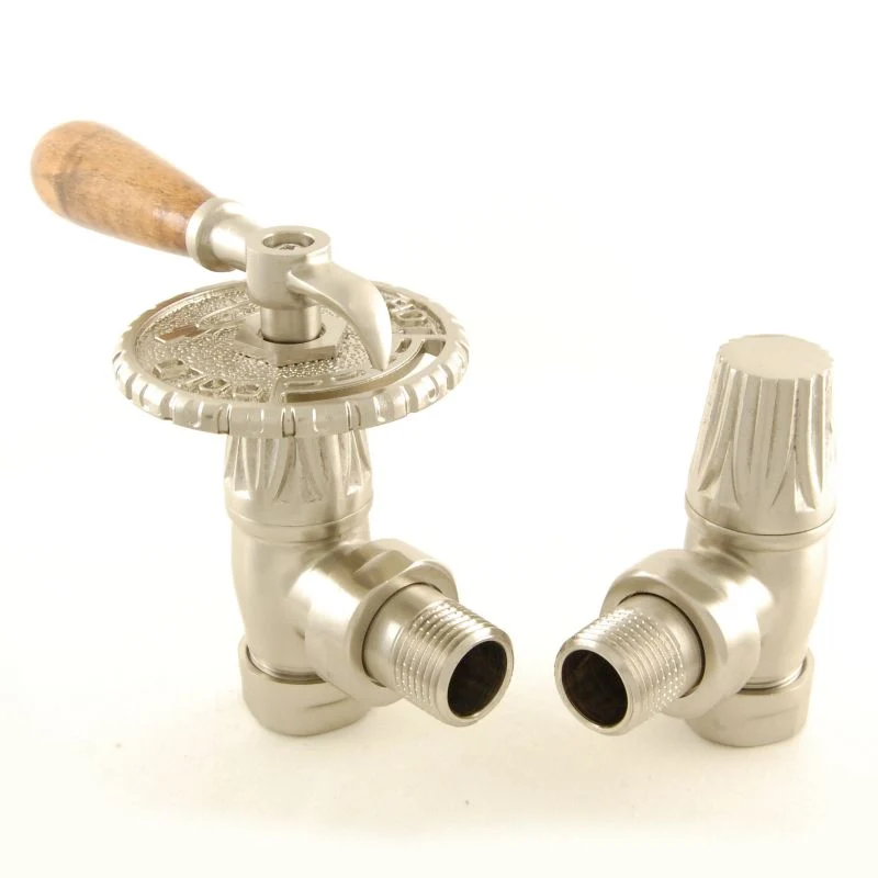 Bentley Lever Manual Radiator Valve Angled - Silver