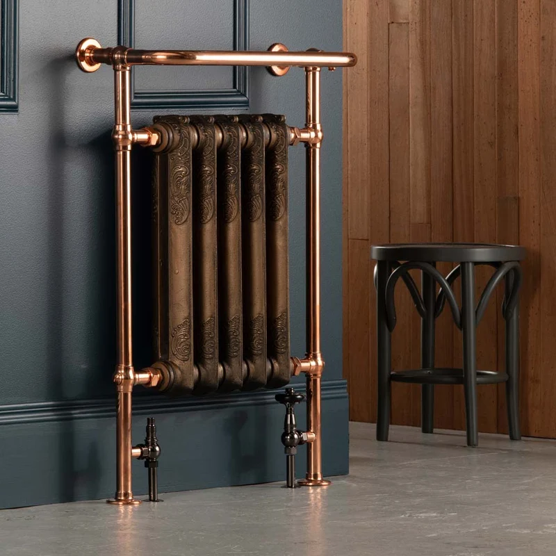 Rococo Cast Iron Decorative Towel Rail - 963 x 673 - Copper Frame - Various Colours