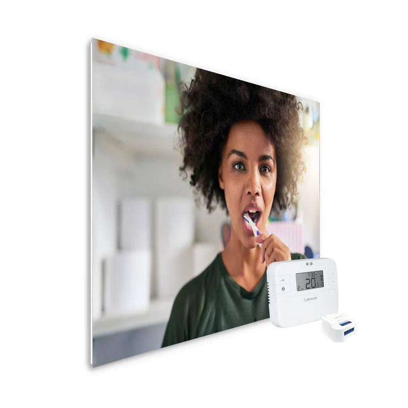 Set Ecaros infrarood spiegelverwarming 600 Watt - Badkamer 4 à 5 m²