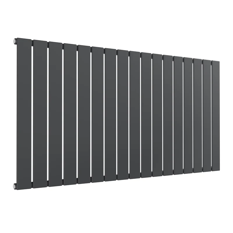Flat Horizontal Single Radiator - 600mm Tall - Anthracite - Various Sizes