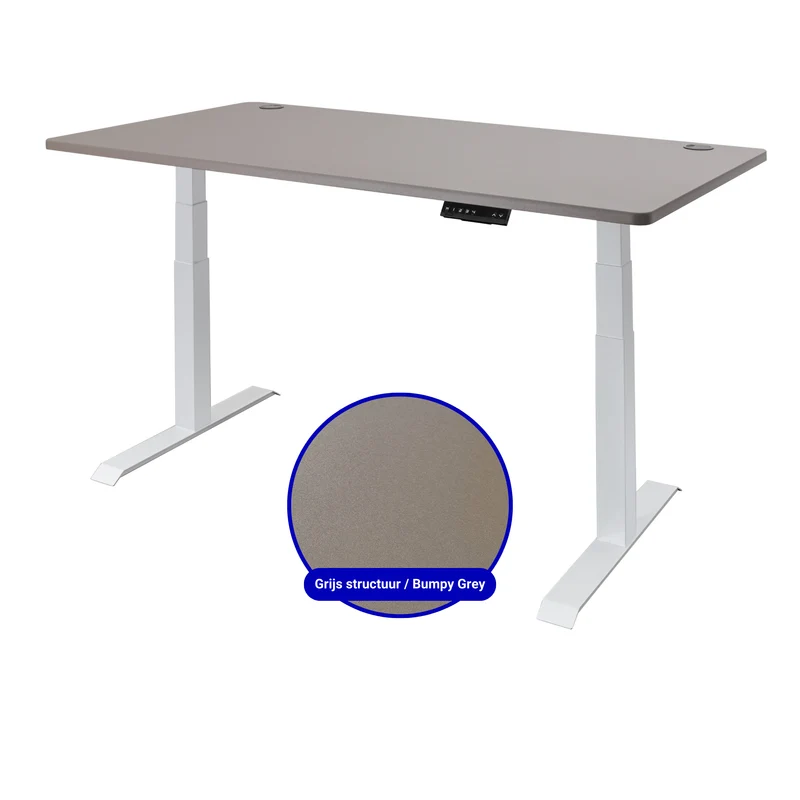 Elektrisch verstelbaar zit-sta bureau (wit) inclusief blad naar keuze (160x80) - Wit frame