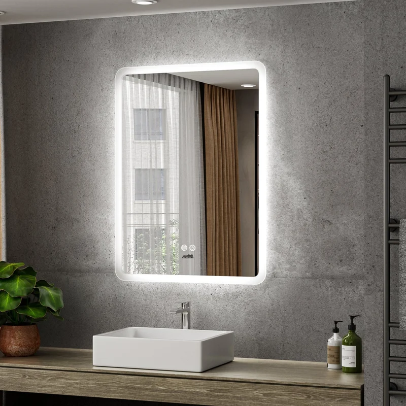 Moderne Badkamer Spiegel "Alghero" - 80 x 60 cm - LED & Anti-condens