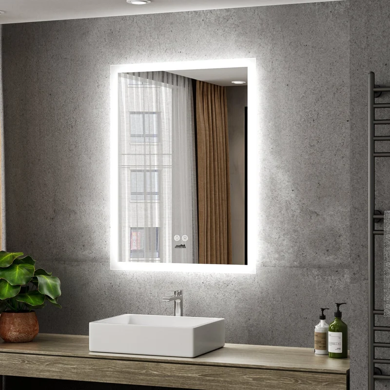 Moderne Badkamer Spiegel "Oristano" - 80 x 60 cm - LED & Anti-condens