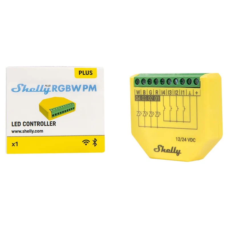 Shelly Plus RGBW PM – Slimme WiFi LED Controller met Verbruiksmeting