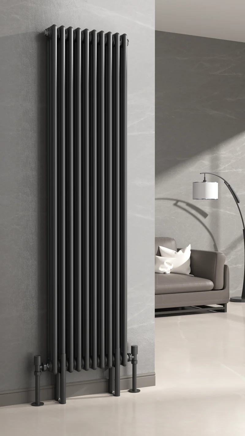 Kolom Vertical Three Column Radiator - Various Sizes - Black