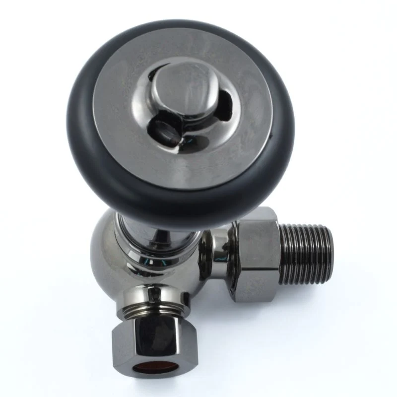 Amberley Thermostatic Radiator Valve Corner - Black Nickel