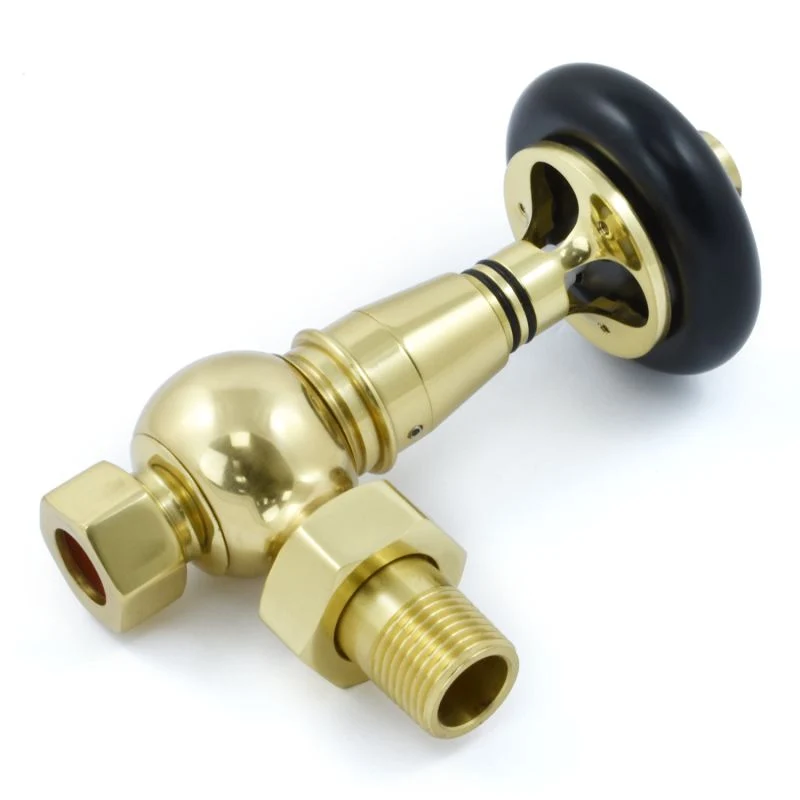 Amberley Thermostatic Radiator Valve Angled - Polished Brass
