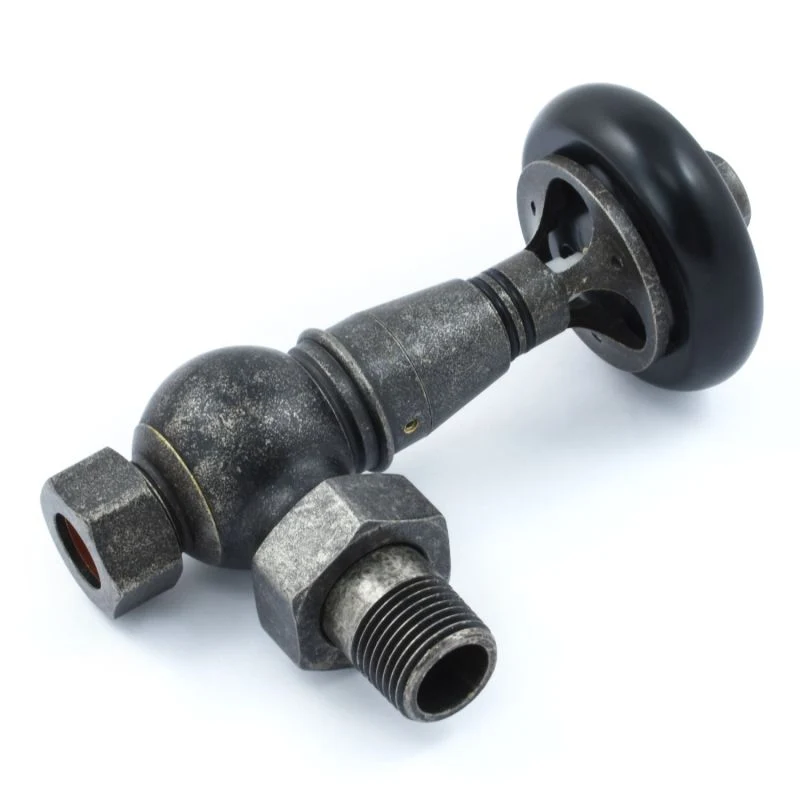 Amberley Thermostatic Radiator Valve Angled - Pewter
