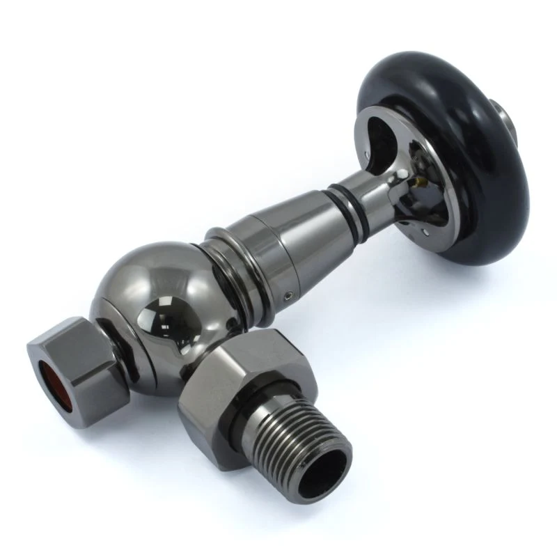 Amberley Thermostatic Radiator Valve Angled - Black Nickel