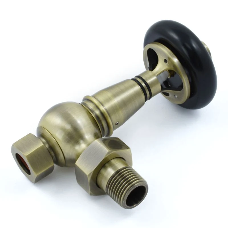Amberley Thermostatic Radiator Valve Angled - Antique Brass
