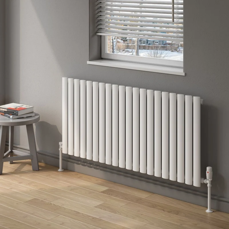Neva Horizontal Single Radiator - 550mm Tall - White - Various Sizes
