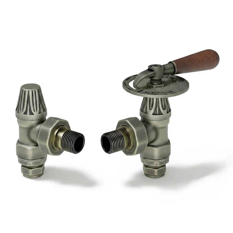 Abbey Lever Manual Radiator Valve Angled - Old English Brass