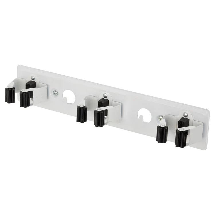 Duraline bezemhouder klemrek L rubber, staal wit 36x7x6cm