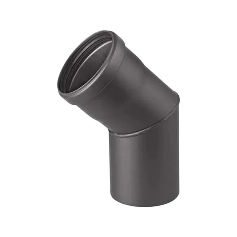 Bocht Ø80 mm – 45° – Pelletkachelafvoer – Zwart staal