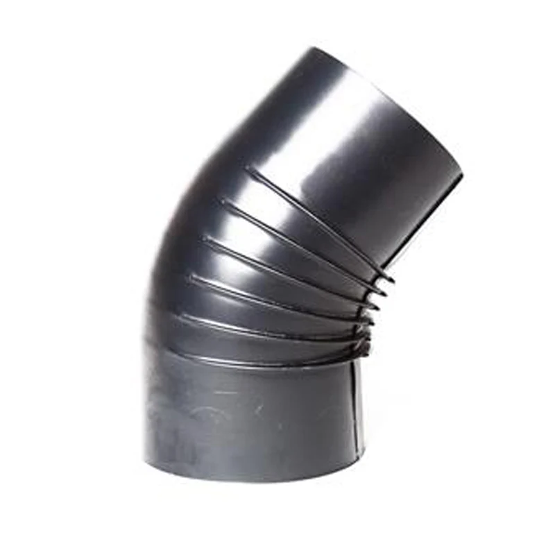 Bocht Ø200 mm – 45° – Enkelwandig geblauwd staal