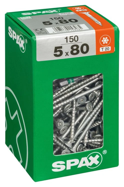Spax schroef T-star plus verzonken kop 5x80mm 150st