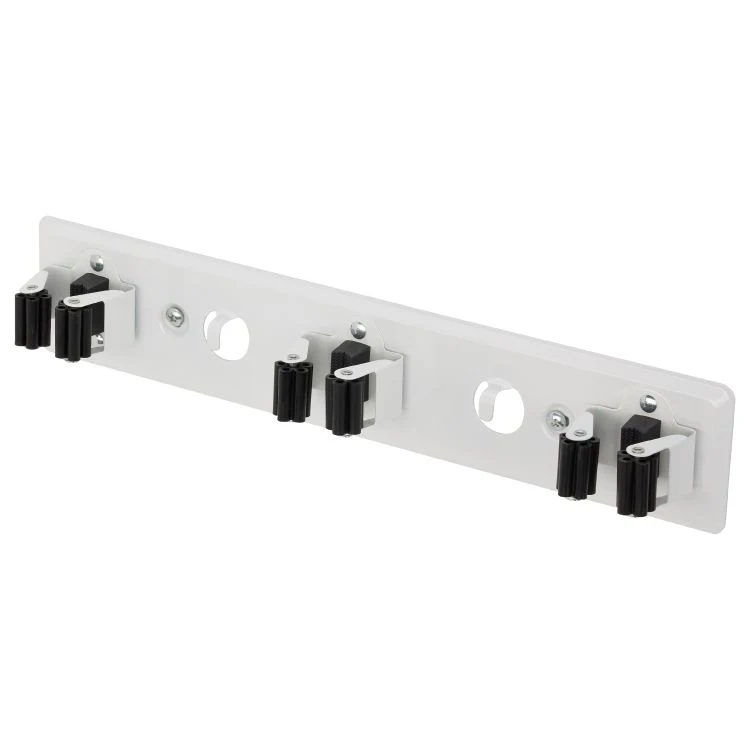 Duraline bezemhouder klemrek M rubber, staal wit 36x7x5cm