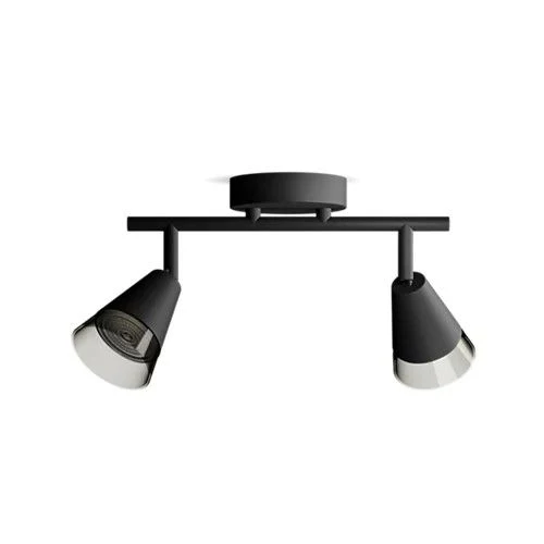 Philips opbouwspot Cleft zwart 2-lichts