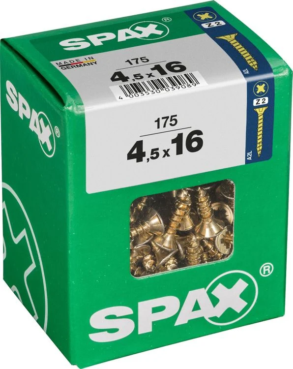 Spax schroef pozidrive verzinkt 4,5x16mm 175st