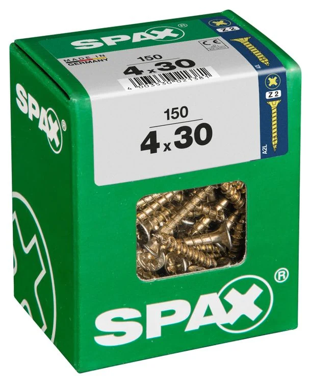 Spax schroef pozidrive verzinkt 4x30mm 150st