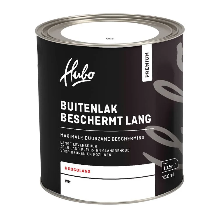 Hubo Premium buitenlak hoogglans wit 750ml