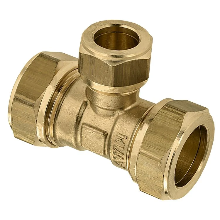 Sanivesk knelkoppeling T-stuk metaal 22mmx1/2"Fx22mm
