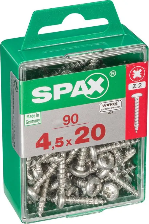 Spax schroef pozidrive bolkop 4,5x20mm 90st