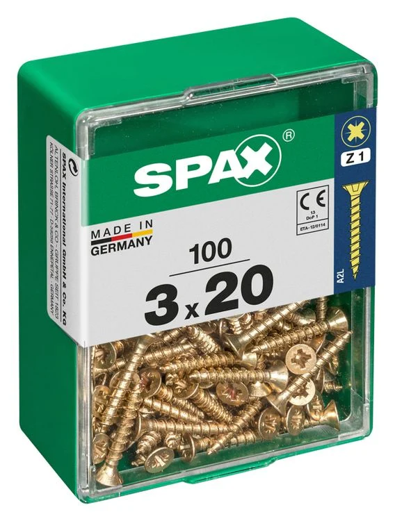Spax schroef pozidrive verzinkt 3x20mm 100st