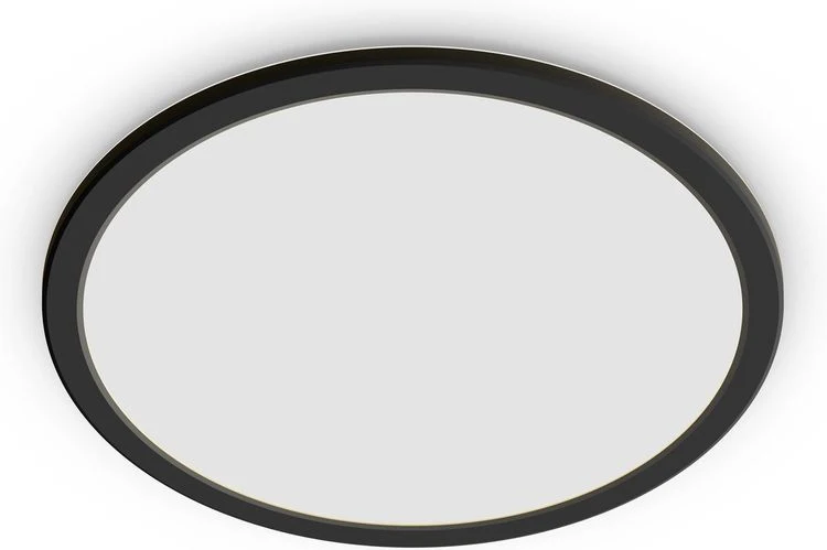 Philips LED plafondlamp SuperSlim zwart ⌀25cm warmwit dimbaar