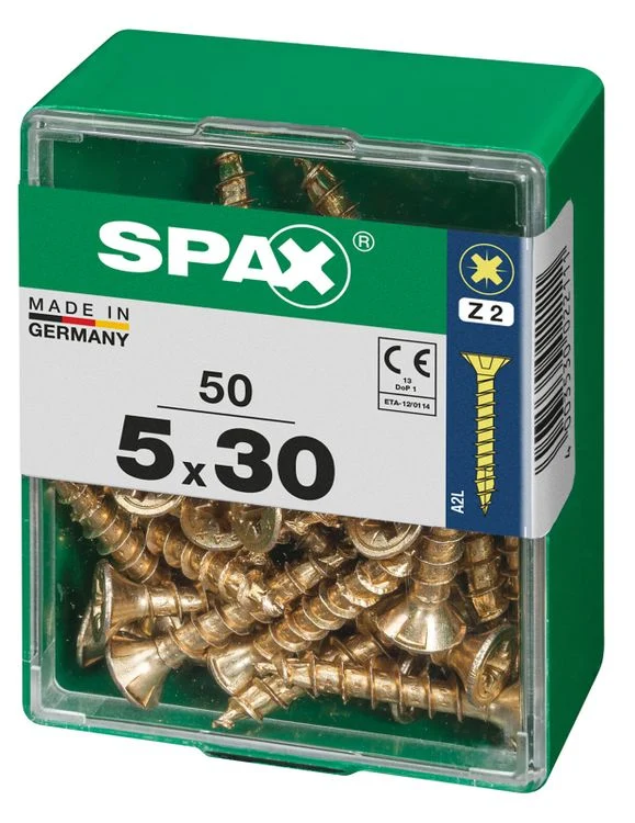 Spax schroef pozidrive verzinkt 5x30mm 50st