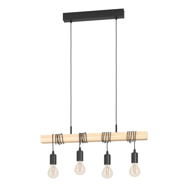 Eglo hanglamp Townshend 4-lichts E27 zwart