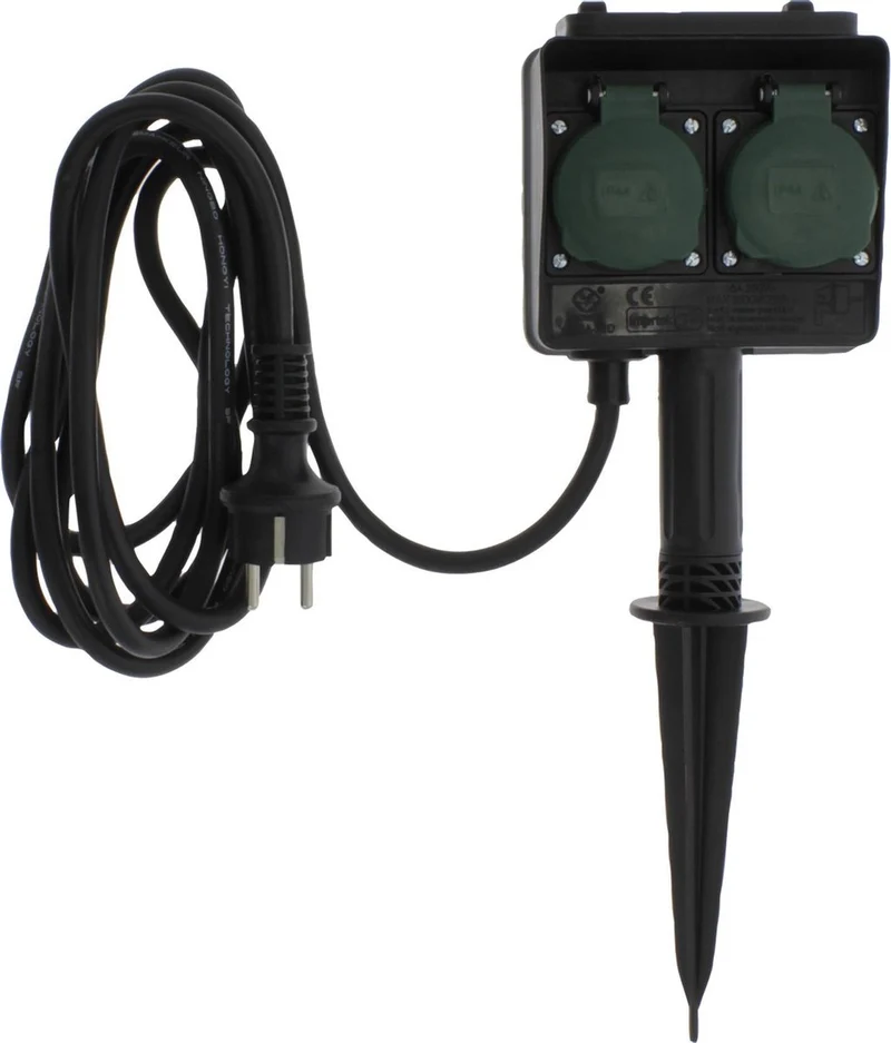 Q-Link stekkerdoos 2-voudig zwart 3m
